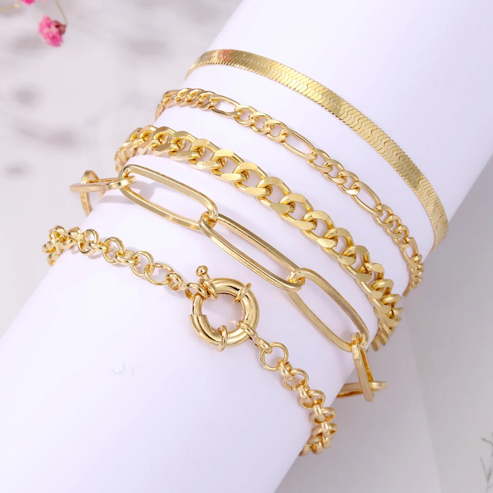 Женский браслет IPARAM в стиле панк Ювелирное Украшение золотистого цвета с