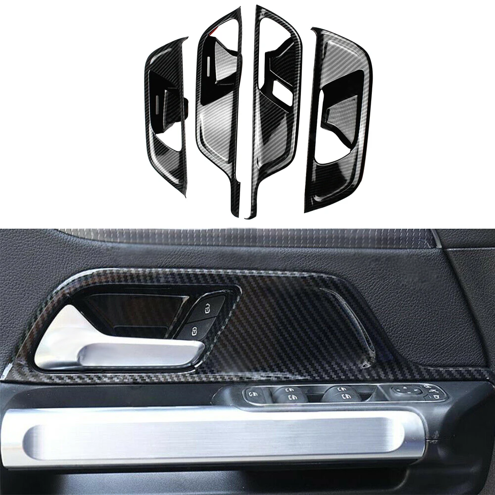 

4pcs Carbon Fiber Car Door Window Lift Switch Panel Cover Trims for Mercedes-Benz GLB250 2020-2021