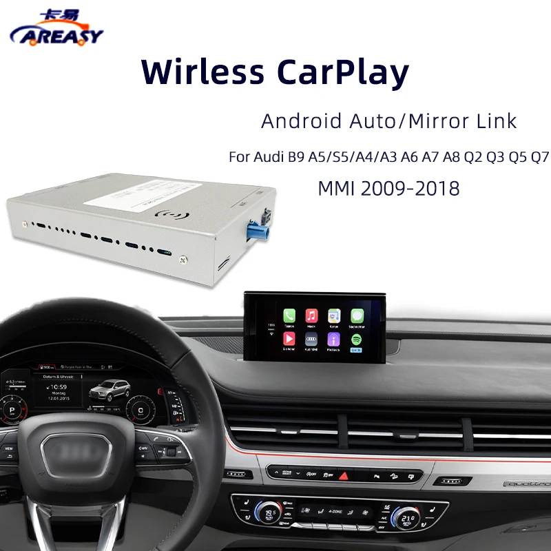 

Wireless Carplay Android Auto For Audi B9 A5/S5/A4/A3 A6 A7A8 Q2 Q3 Q5Q7 2009-2018 Sistema Mirror Connect ToSiri Voice Decode