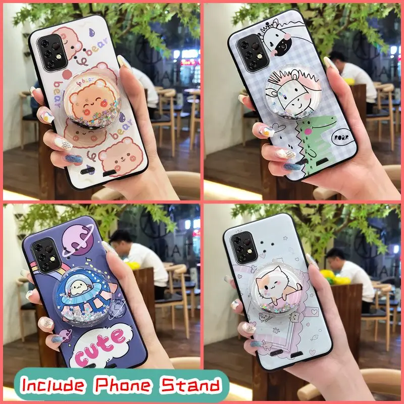 silicone anti dust phone case for umidigi bison x10 pro cartoon kickstand foothold anti knock free global shipping