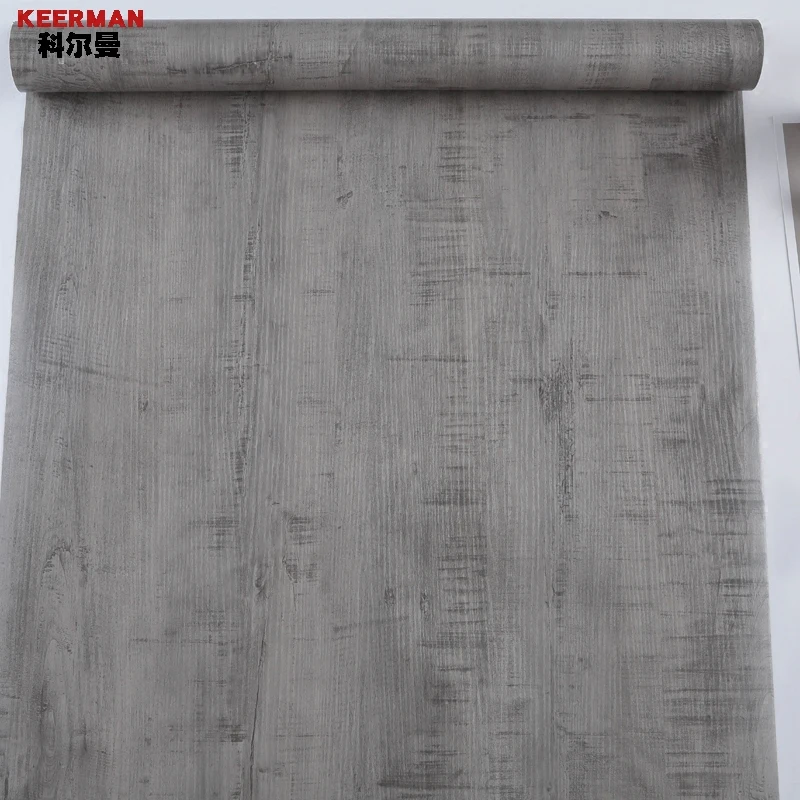 

Stereo with thick waterproof adhesive wall PVC wood grain industry wind wallpaper refurbished sticker Boeing film ash furnitu