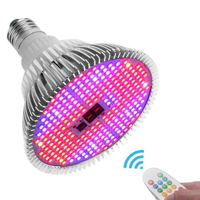 

Full Spectrum 280 Led Plant Grow Light Bulbs vegs timing Dimmable Timer Remote Control for Greenhouse grow box V27