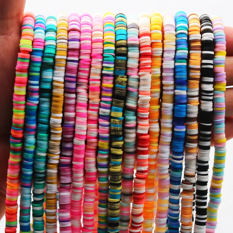 

Плоские круглые бусины из полимерной глины ручной работы 350 шт./лот 4 6 мм, бусины-разделители для дисков и кусочков для изготовления ювелирны...