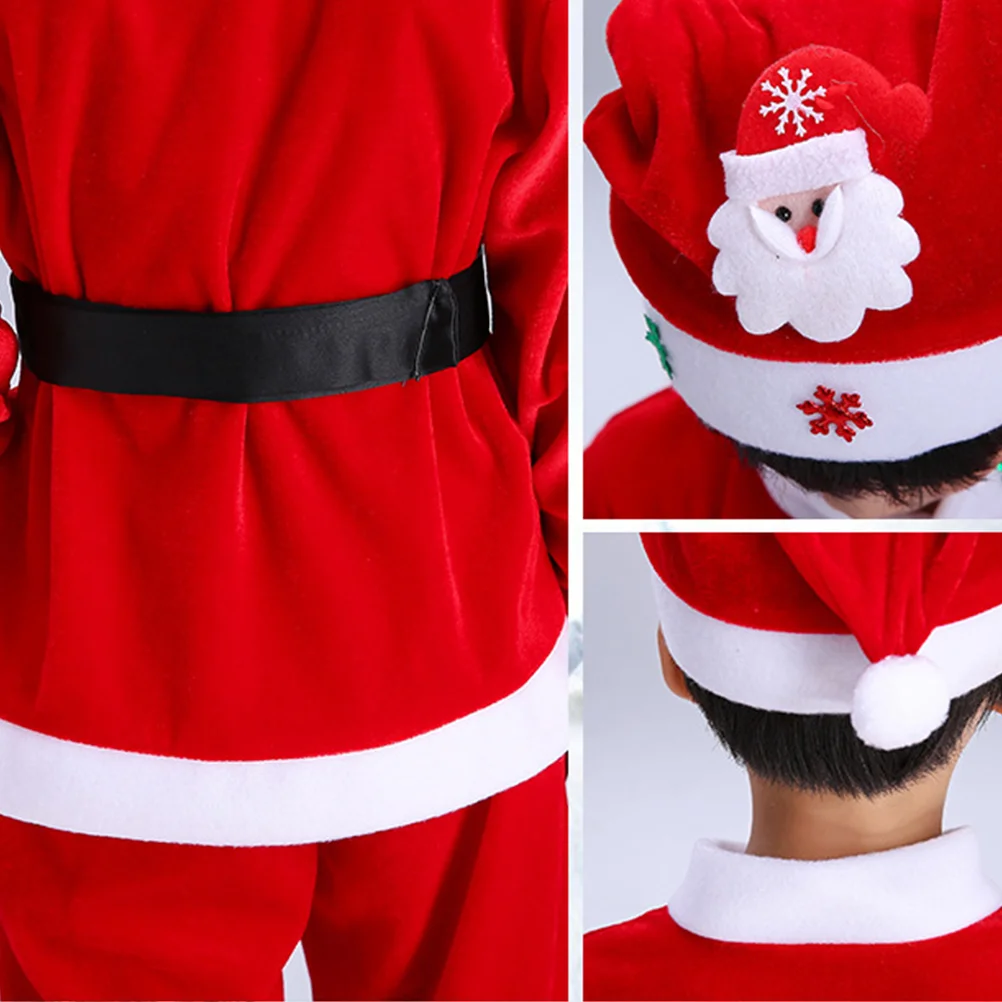 

Детский костюм Санта Клауса, Рождественский костюм, детская шапка для мальчиков, Детский костюм для косплея, искусственное платье
