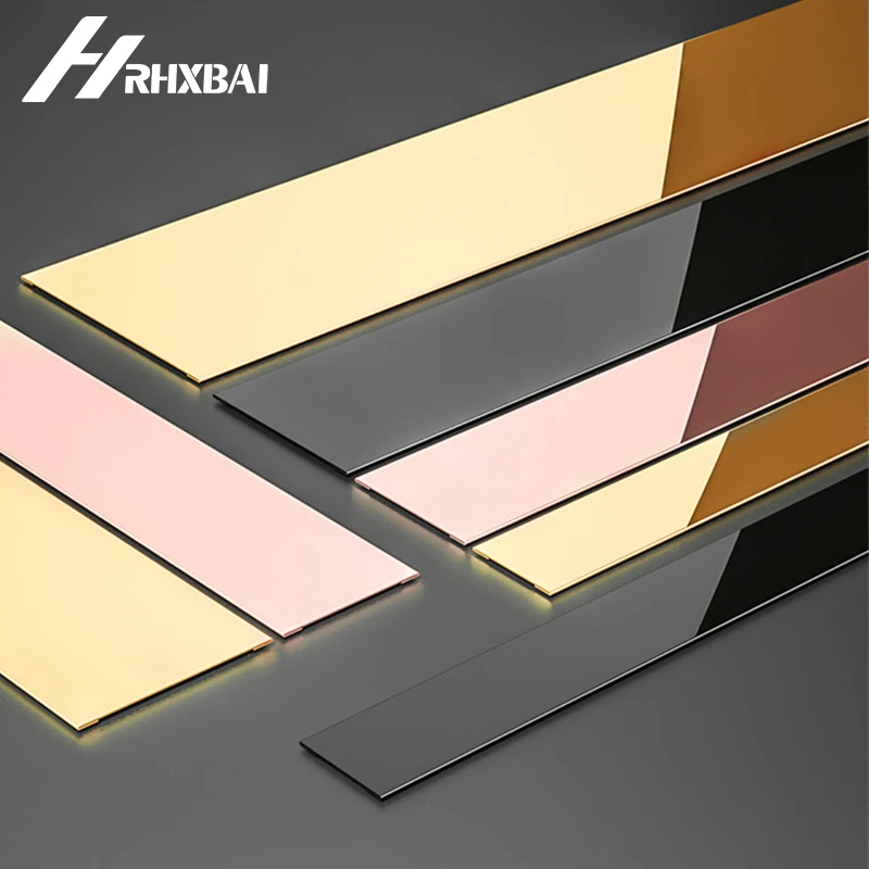 

Декоративные наклейки из нержавеющей стали на стену, зеркальные декоративные полоски металлического цвета, удобные самоклеящиеся полоски ...