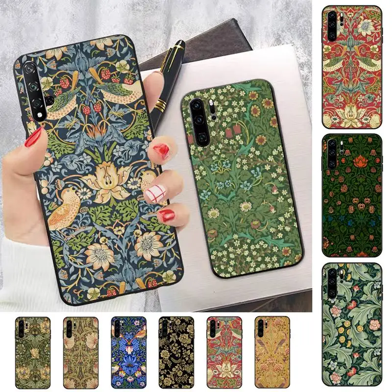 

William Morris Strawberry Thief Design Phone Case for Huawei Honor 10 i 8X C 5A 20 9 10 30 lite pro Voew 10 20 V30