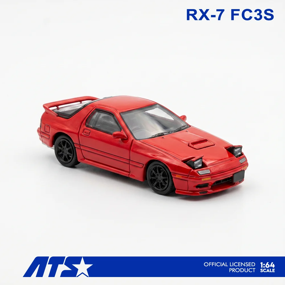 Фото Модель автомобиля ATS 1:64 RX-7 FC3S, литая под давлением, красно-черная, из сплава, имитация, коллекционная игрушка, подарок №3