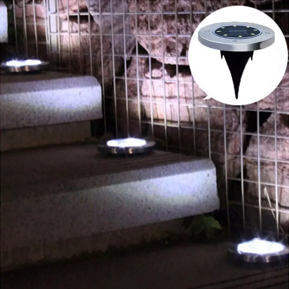 

Solar Powered Ground Light 4/8 LED Outdoor Path Light Spot Lamp Yard Garden Lawn Landscape Waterproof