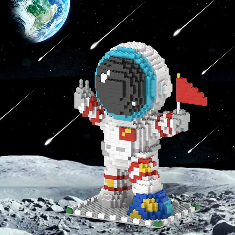 

New small particle building blocks adult puzzle assembly compatible with big brand astronaut children's toys for gifts