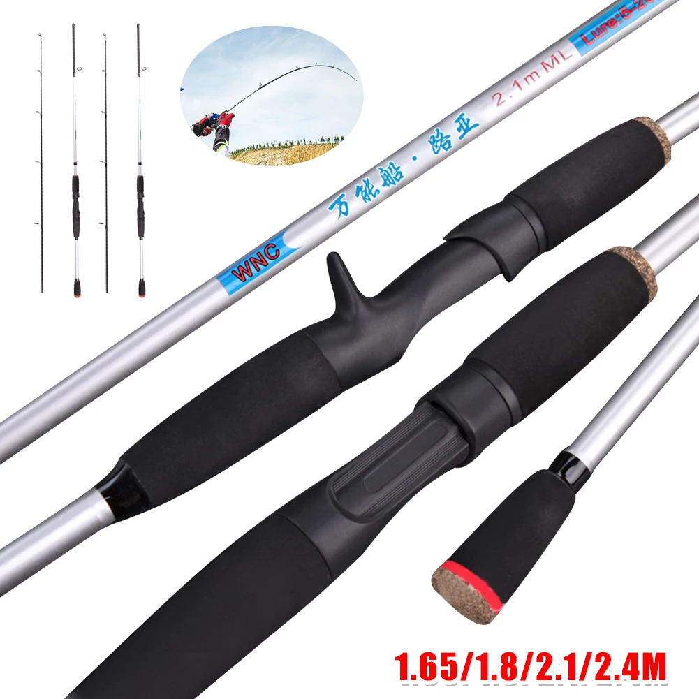 1.65/1.8/2.1/2.4m Fishing Rod Carbon Spinning Casting Rod Lure Pole Rod 2 Sections ML 2-piece Carp Fishing Freshwater Saltwater enlarge