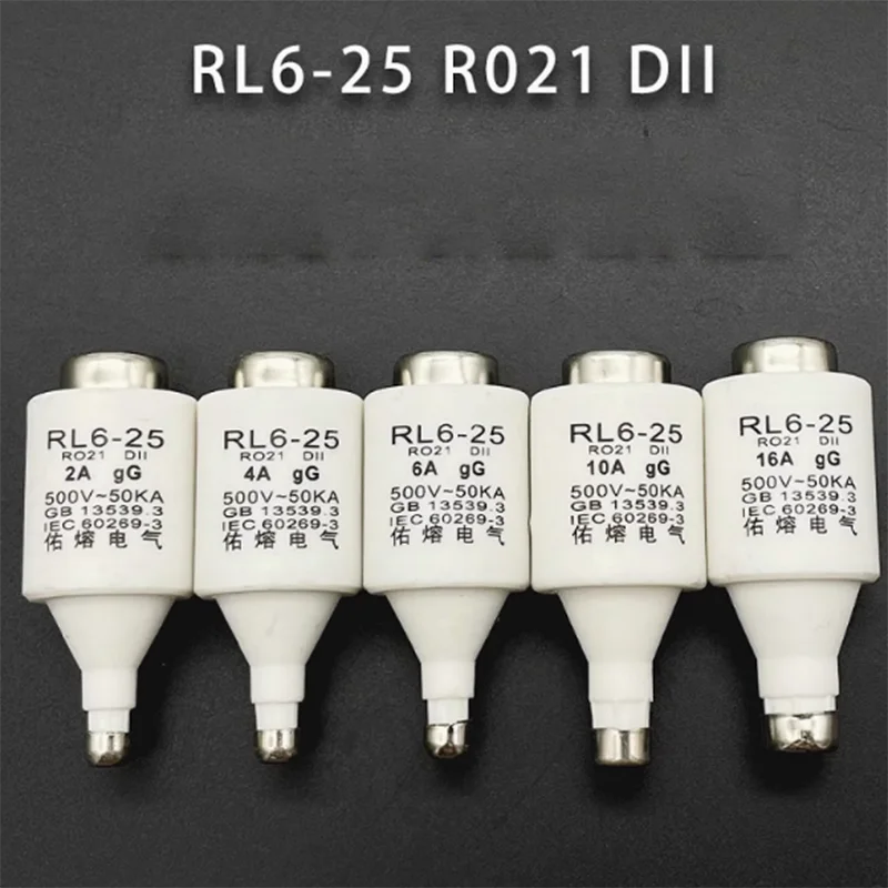 RL6-25 R021 2A 4A 6A 10A 16A 20A 25A 32A Спиральный предохранитель 500 В DII
