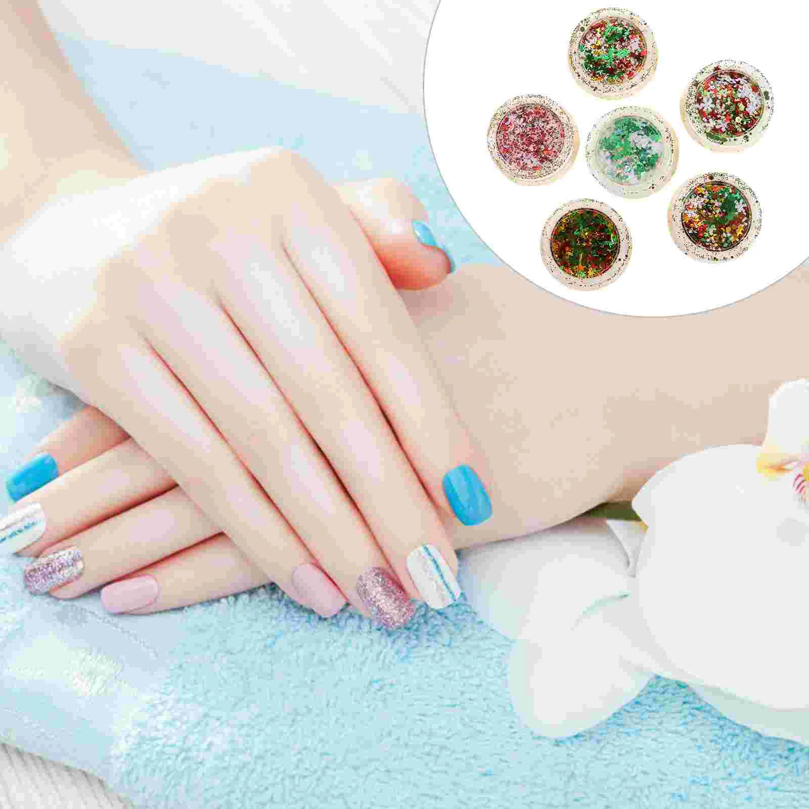 

Glittery Nail Stickers Nail Stickers Christmas Manicure Sequins Christmas Manicure Supplies Craft