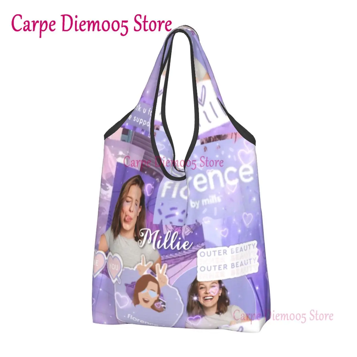 

Custom Florence By Mills Shopping Bag Women Portable Large Capacity Grocery Shopper Tote Bags