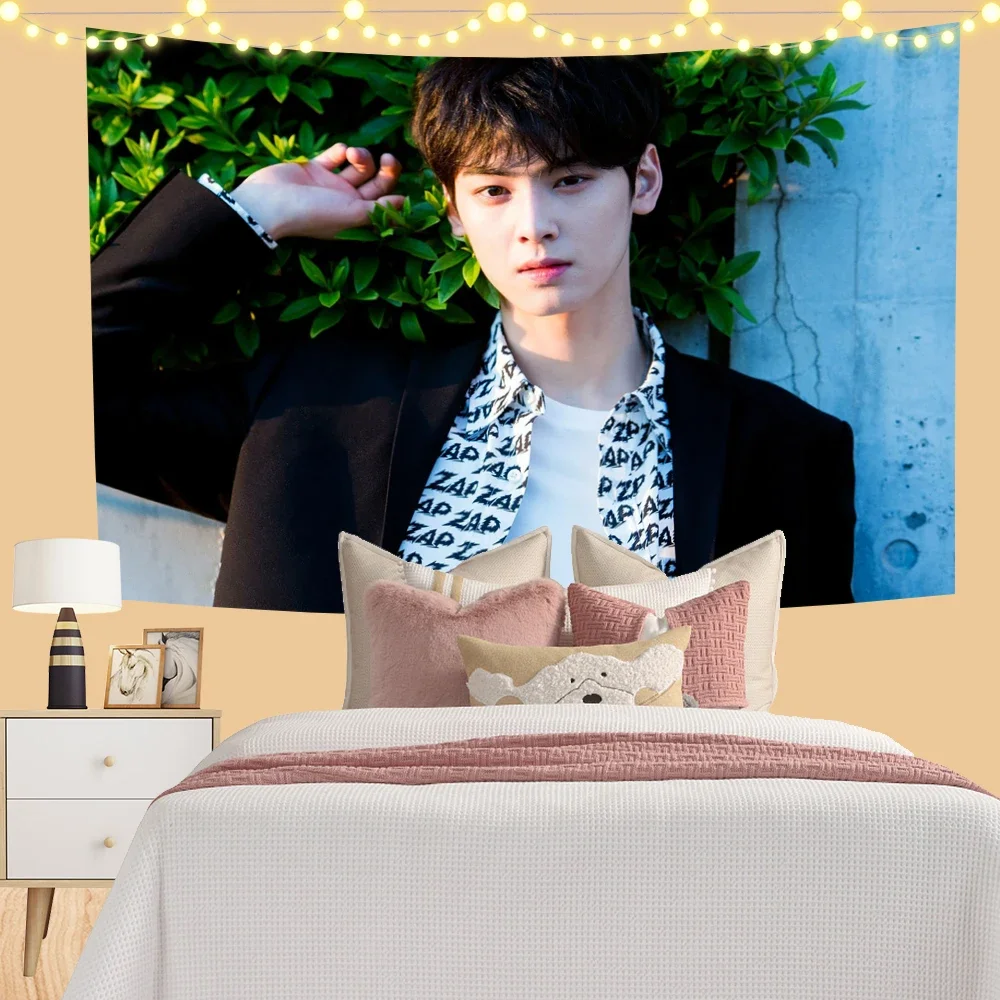 3x5ft Eun Woo Tapestry Concert Banner Wall Hanging American Flag for Bedroom Decor College Dorm Decoration Kawaii Room