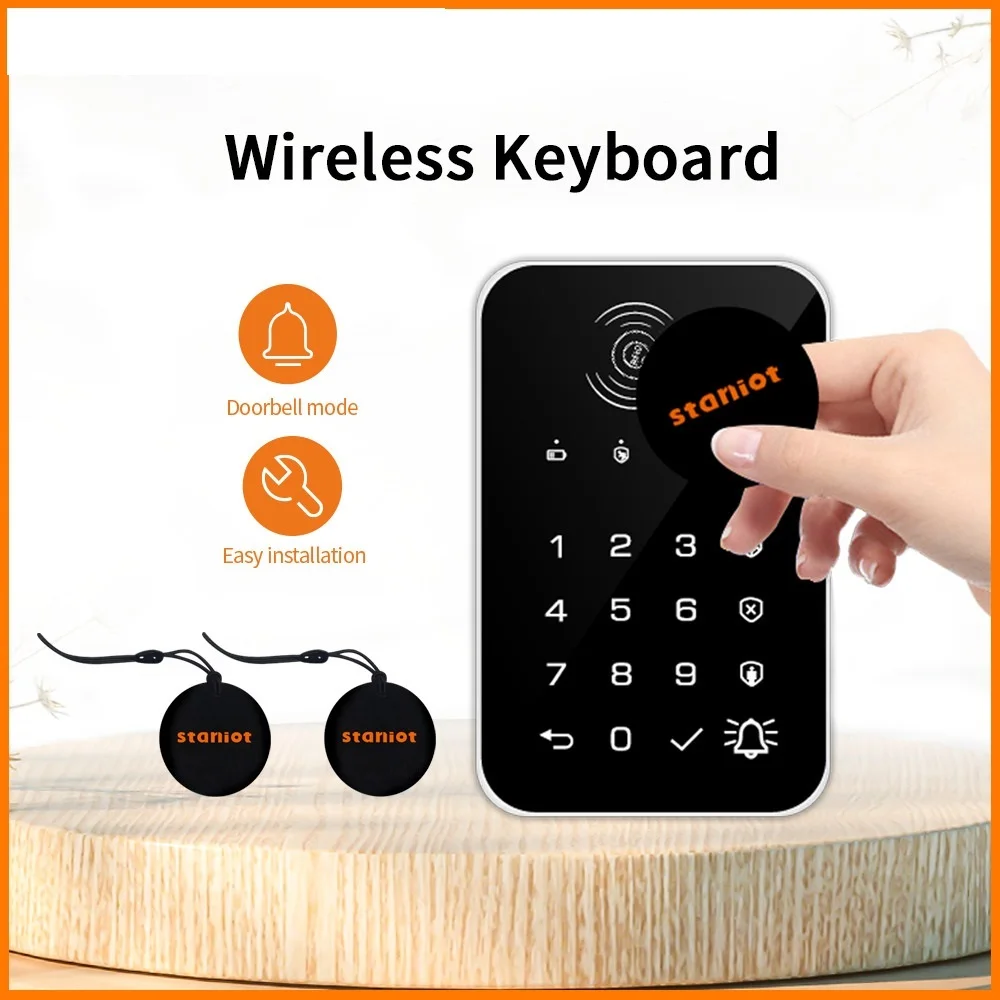 

Беспроводная сенсорная клавиатура 2022, 433 МГц, 2 шт., RFID-карта, рукоятка или Сброс, клавиатура с паролем для умных искусств Tuya