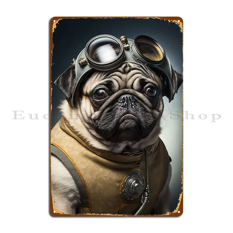 

Металлический знак в виде мопса, космоса, астронавта, фотосессия клуба, обычный клубный жестяной знак, постер