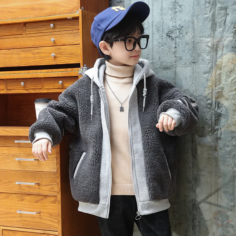 

Boys Girls Coat Jacket Outerwear 2022 Cool Thicken Velvet Winter Autumn Cotton Plus Size Children's Clothing Parka Winter Jacket