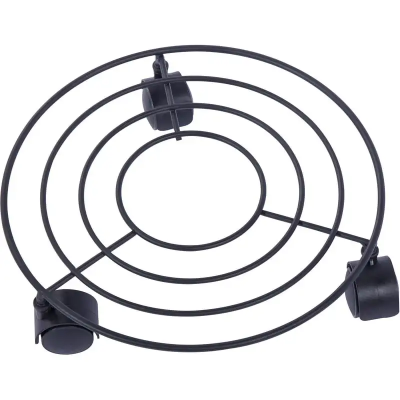

Matte Black Metal Plant Caddy,3 Wheels