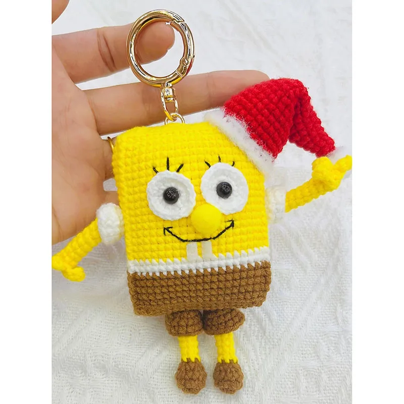 

Cartoon Cute Kawaii Spongebob Squarepants Patrick Star 2023 New Creative Finished Product Pure Hand Knitted Doll Pendant