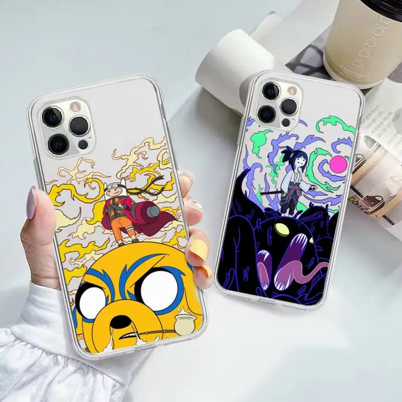 

FHNBLJ Cartoon Adventure Time cute Phone Case for iPhone 11 12 13 mini pro XS MAX 8 7 6 6S Plus X 5S SE 2020 XR clear case