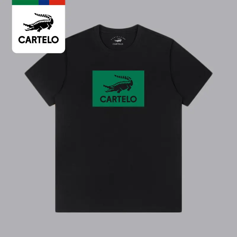 CARTELO Tees Printed Round Neck Short Sleeve All-match Simple Men's And Women's T-shirt Clothing