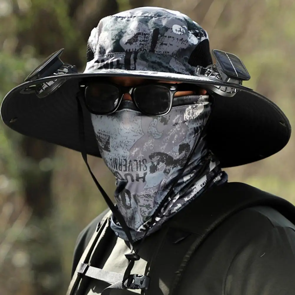 Шляпа с солнечными вентиляторами уличная шляпа двойным вентилятором