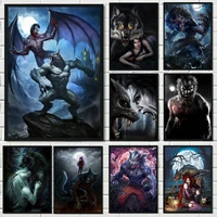 dark werewolf 5d diy diamond painting crystal embroidery gothic lycan versus vampire mosaic cross stitch home decor gift