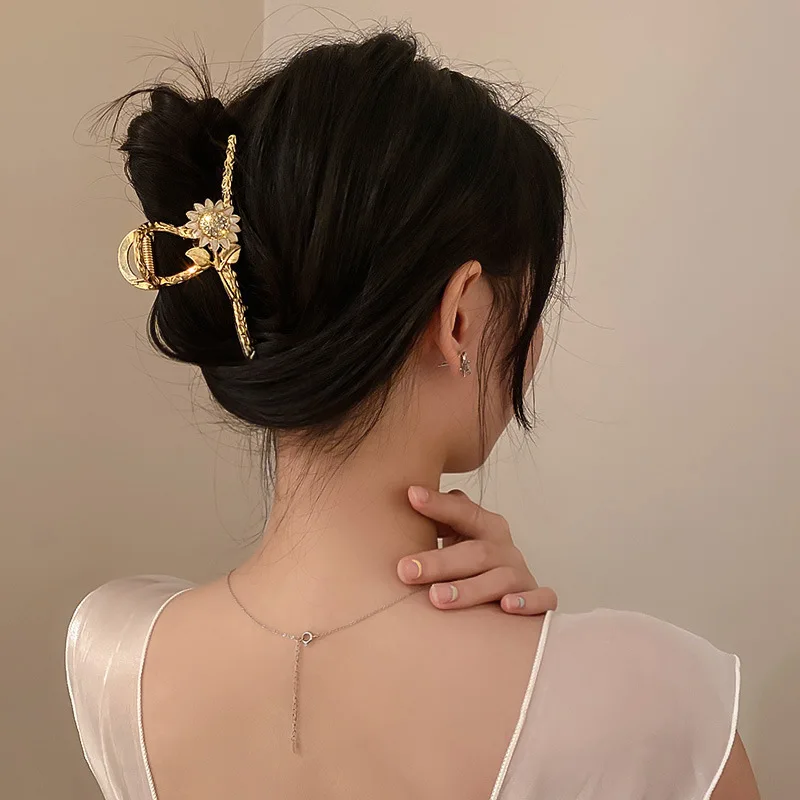 Подсолнухи заколки для волос женщин винтажные украшения очаровательные большие