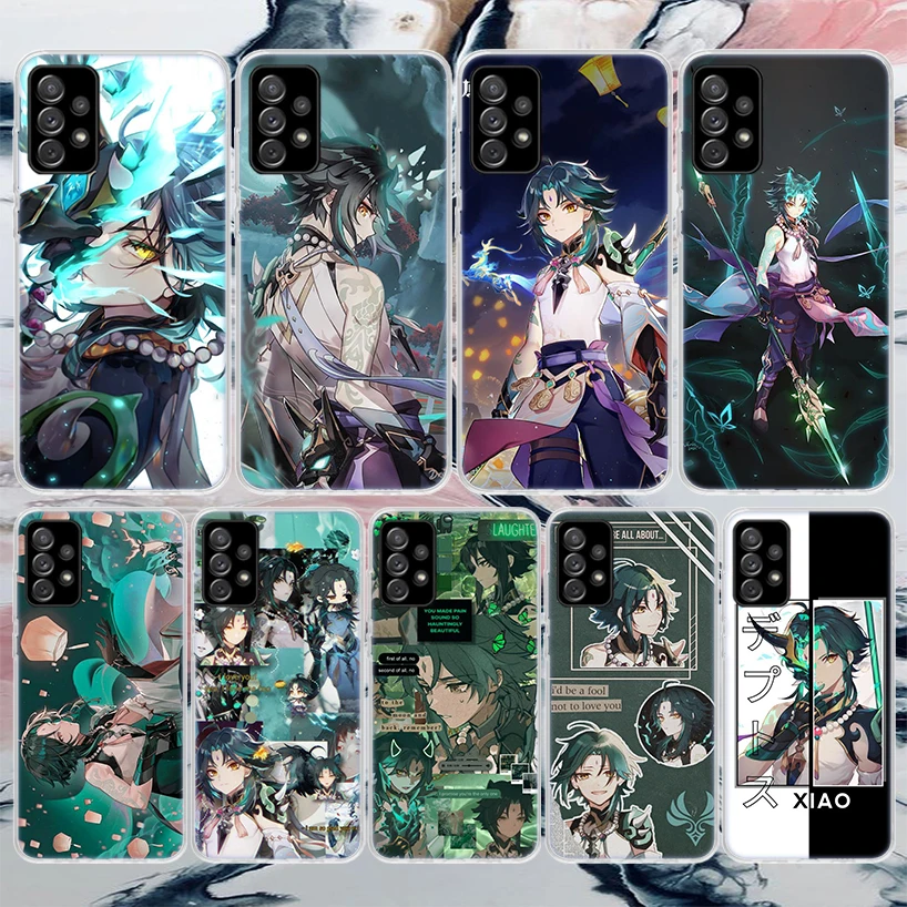 Ударопрочный Мягкий чехол Xiao Genshin для Samsung Galaxy A52 A53 A54 A12 A13 A14 A22 A23 A24 A32 A33 A34 A72 A73 A42 A43