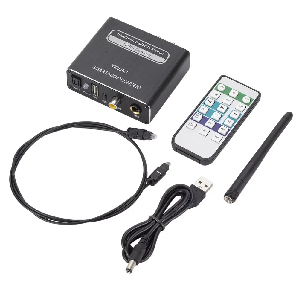 

192kHz Bluetooth-Compatible DAC Converter Digital to Analog Converter Fiber Coaxial Toslink to Analog RCA 3.5mm with Remote