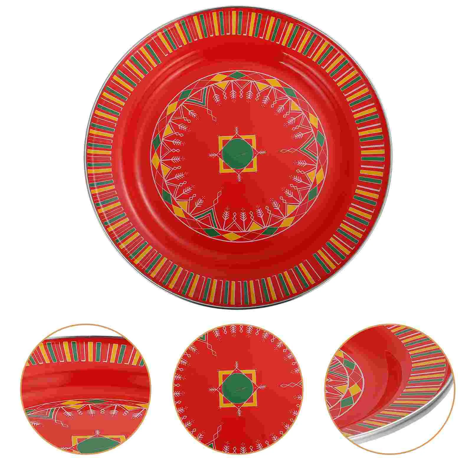 

1pc Enamel Plate Vintage Dinner Plate Party Gorgeous Snack Storage Plate