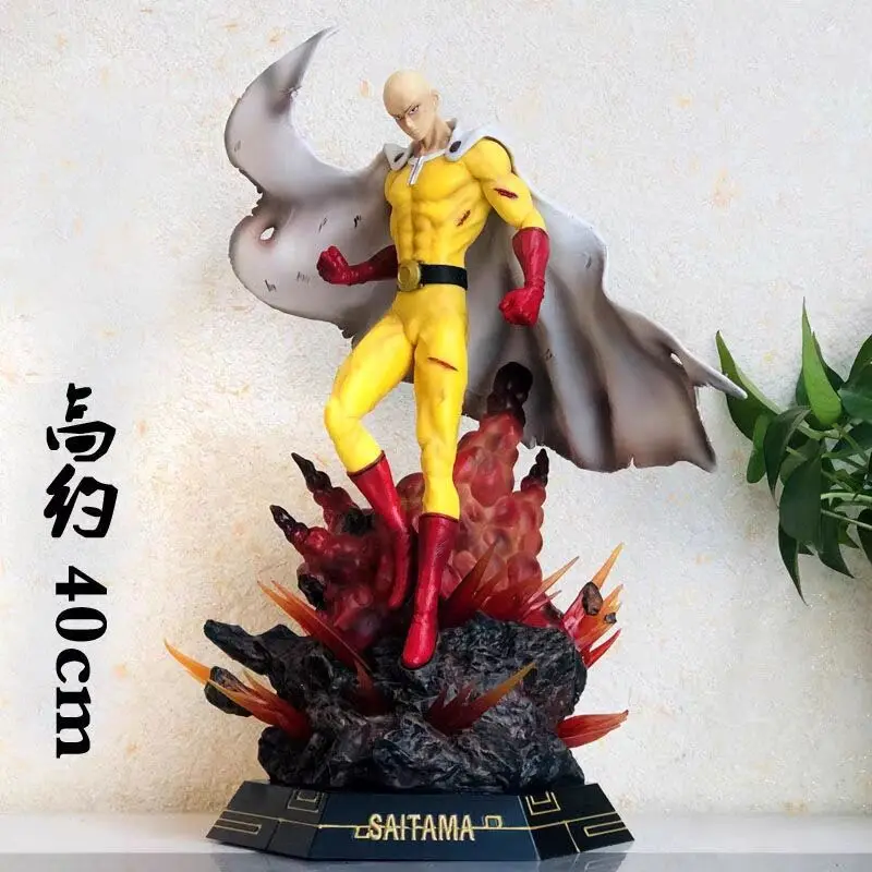 

40cm Anime One Punch Man Figure Toy Saitama Sensei Dxf Hero Pvc Action Figurines Model Collectible Statue Dolls Kids Xmas Gift