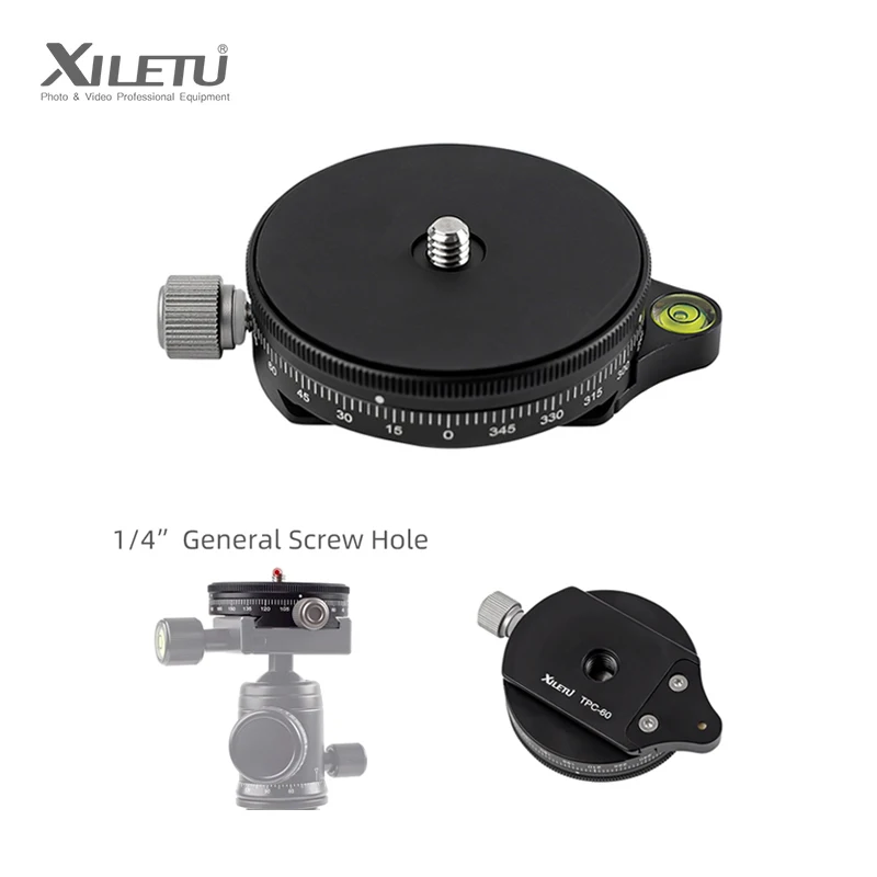 Мини-штатив XILETU, панорамная головка штатива с поворотом на 360 °, базовая пластина, головка штатива для цифровой зеркальной камеры, адаптер Acra Swiss