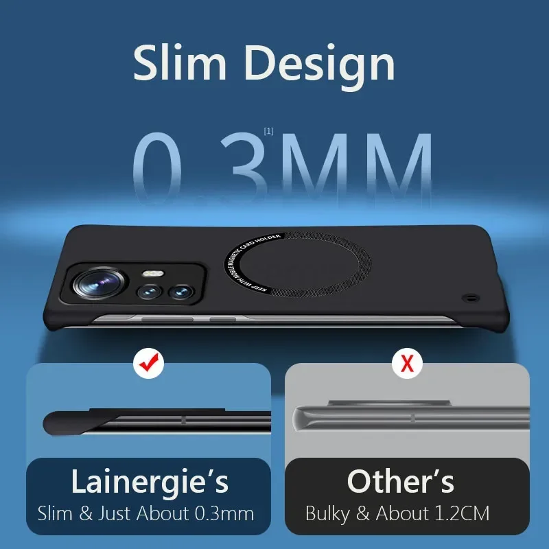 Ультратонкий Бескаркасный магнитный беспроводной зарядный чехол для Xiaomi Mi 14 13 12S