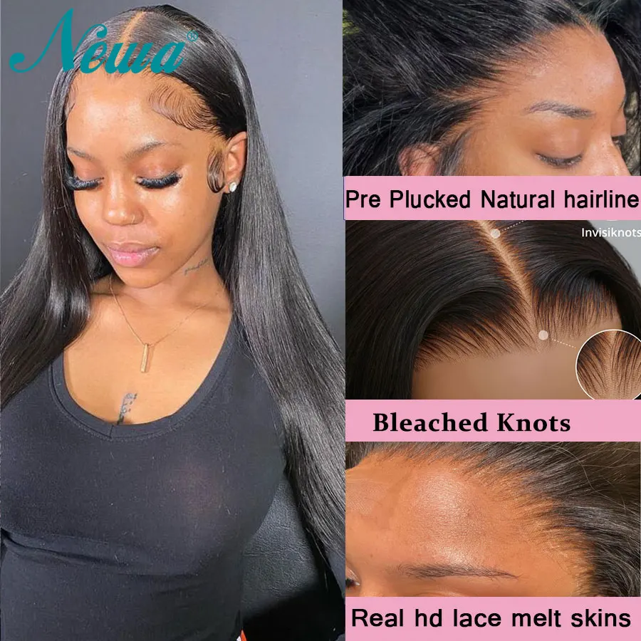 Парик женский прямой из натуральных волос 13 х6 дюймов х4