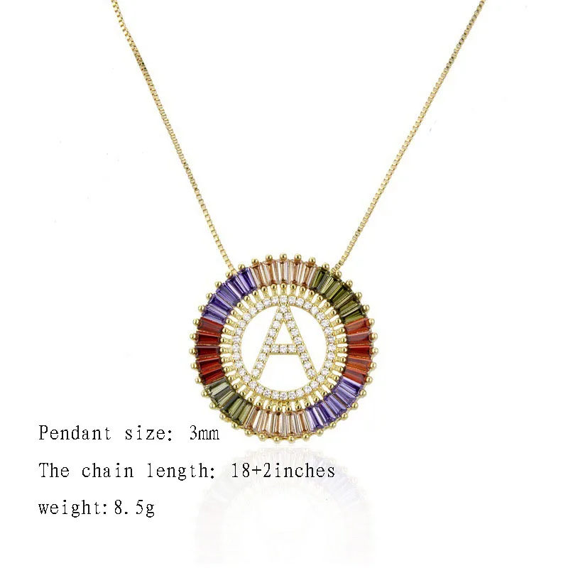 

Summer Hip Hop Jewelry Accessories 26 English Letters Color Zircon Necklace for Woman Good Friends Gift Necklace