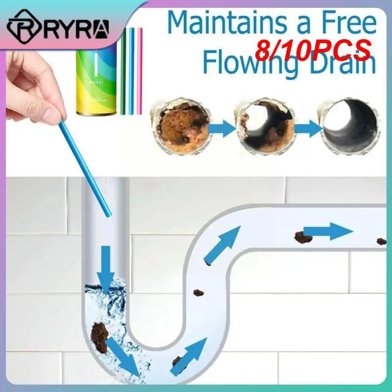 

8/10PCS Sink Sewer Cleaning Agent Drain Cleaners Decontamination Clogging Tools Remove Oil Kitchen Accessories Tools Bathtub