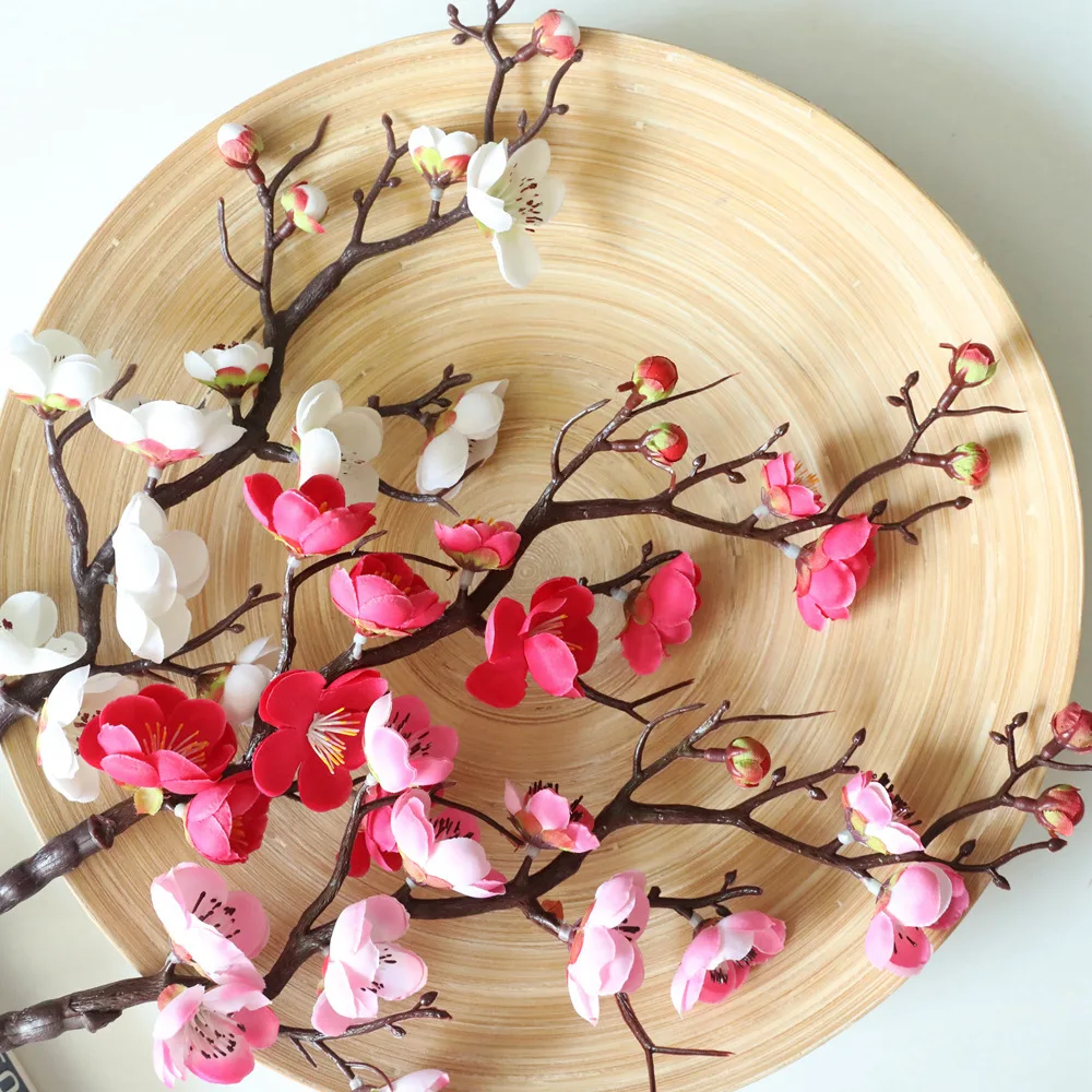 

60cm INS Winter Plum Blossom Simulation Flower Wedding Decoration Plant Bonsai Rose Flower Plant Wall Flower Wall