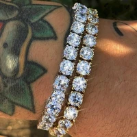 tengtengfit fashion luxury rhinestone tennis bracelets for men iced out 345mm cubic zirconia chain stylish bracelet jewelry