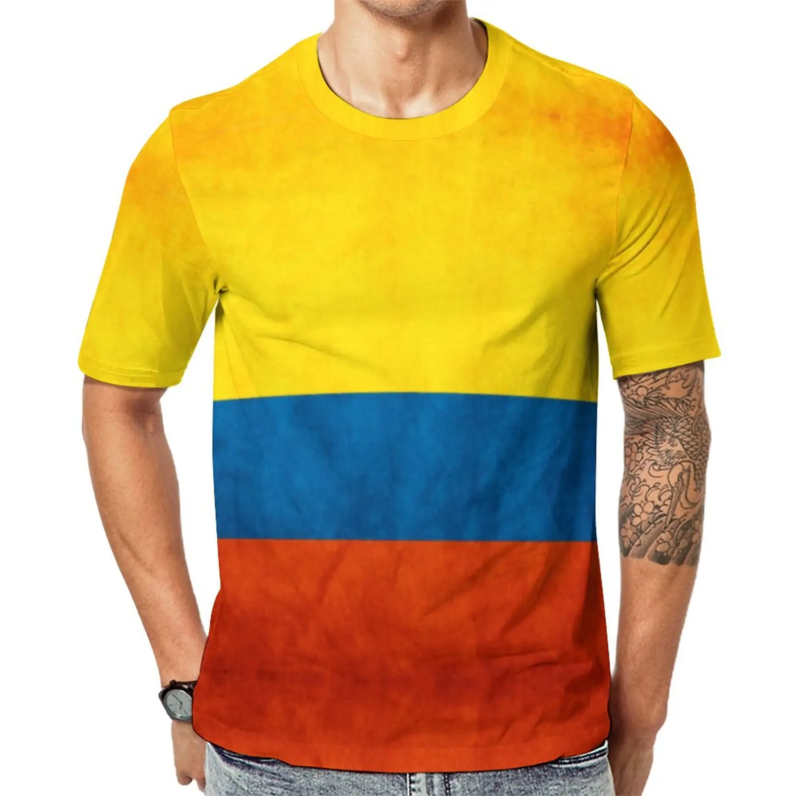 Купи Tshirt Colombia Colombian Flag National Flag of Colombia_43913808 Casual Graphic  Home USA Size Vintage за 395 рублей в магазине AliExpress