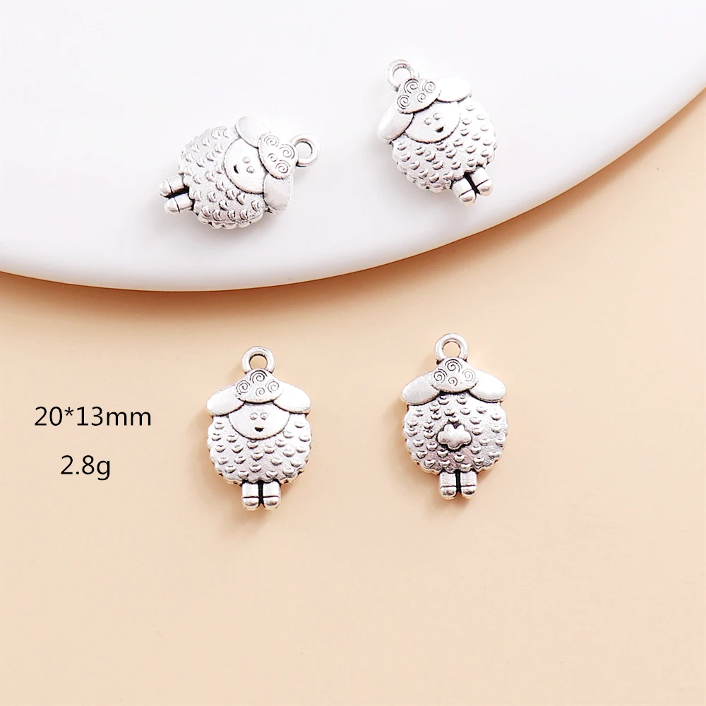 10Pcs/Set Exquisite Fashion Sheep Designer Charms for Women's Bracelet Jewelry Making Supplies Pendant Necklace Earring DIY images - 6