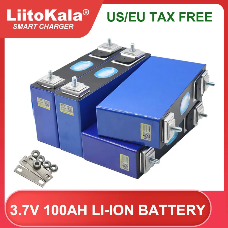 

Liitokala 3.7V 100Ah Lithium battery Large single Power cell for 3s 12v 24v Motorcycle Electric Solar Wind Grade A Tax Free