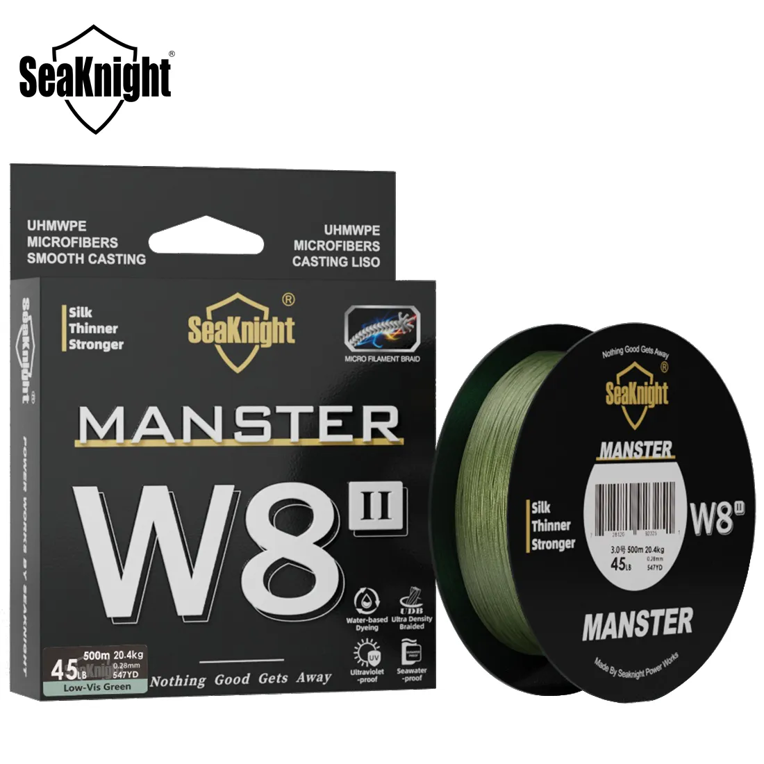 SeaKnight Brand W8 II Series Fishing Lines 8 Weaves 500m 300m 150m Upgrade Strong Braided PE Line for Seawater fishing 15-100LBs