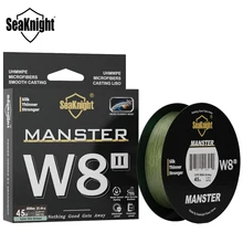 SeaKnight 브랜드 W8 II 시리즈 낚싯줄, 강력한 편조 라인, 부드러운 멀티필라멘트 PE 라인, 해수 낚시, 8 가닥, 500m, 300m
