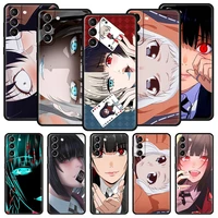 anime kakegurui face phone case for samsung galaxy s22 s20 fe s10 plus s21 ultra 5g s10e s9 s8 note 10 lite 20 soft black cover