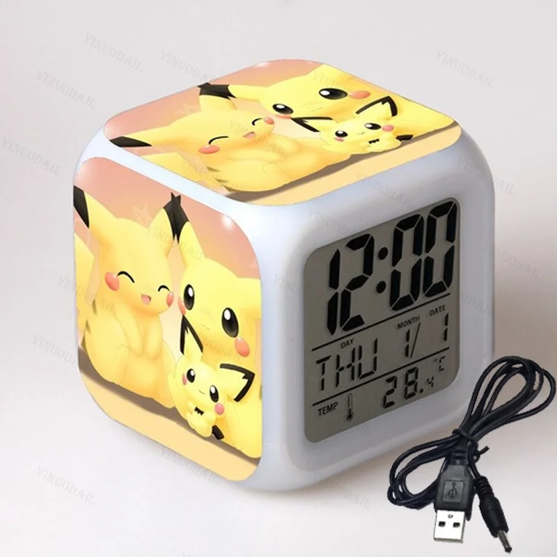 

Pokemon Anime Kids LED Pocket Monster Child Alarm Pikachu Clock Digital Alarm Clocks Night Light Bedroom Boy Clock Toy Xmas Gift