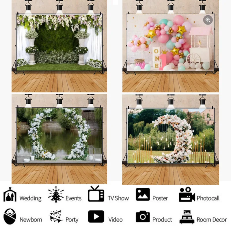 

Vinyl Valentine's Day Photography Backdrops Props Wall Baby Newborn Wediding Theme Photographic Background TNN-10