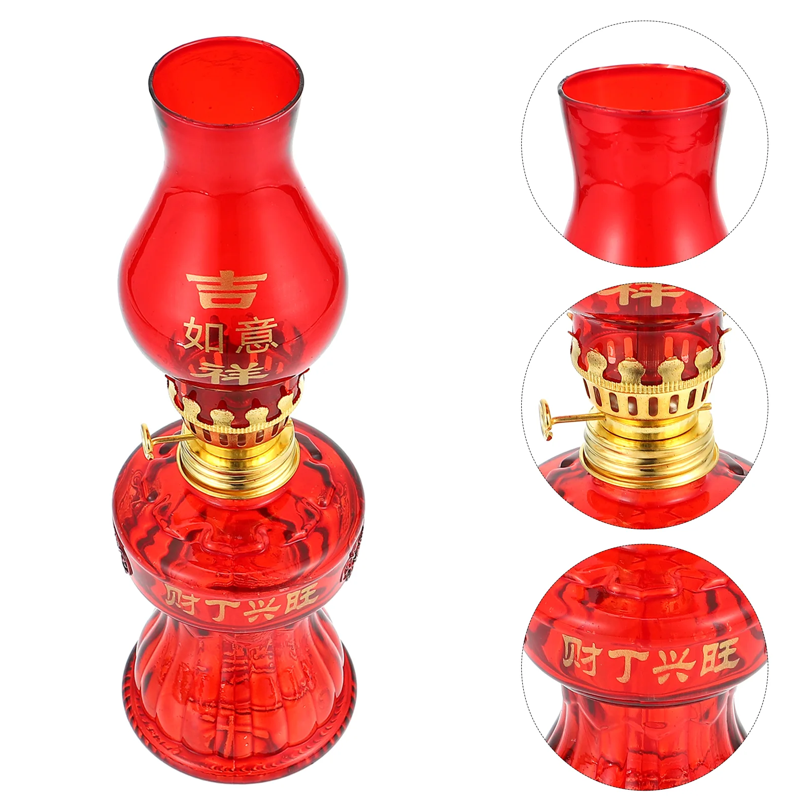 

1pc Wedding Kerosene Lamp Home Kerosene Oil Lamp Chinese-style Red Oil Light