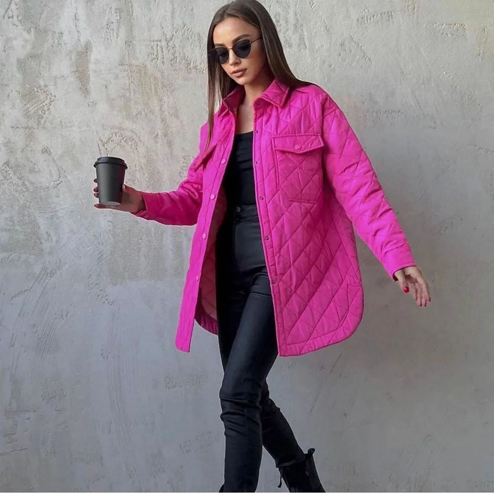 Winter Thicken Jacket Women 2022 Long Loose Warm Padded Cotton Parkas Fashion Casual Solid Single-breasted Coats Female Clothing