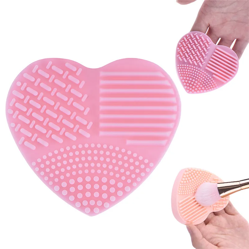 

Colorful Heart Shape makeup brush cleaner Wash Brush Silica Glove Scrubber Board Cosmetic Cleaning Tools,make up